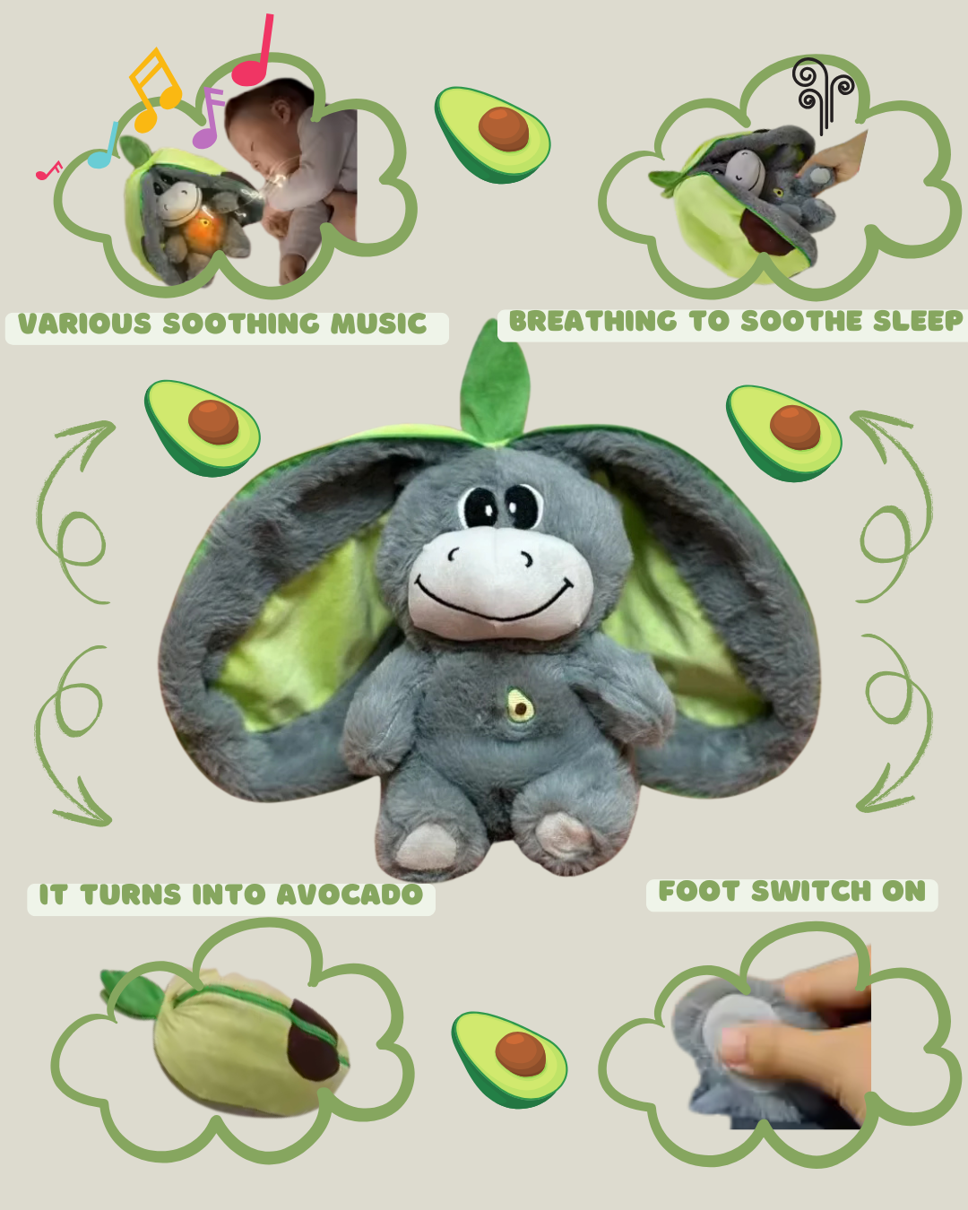 Breathing Plush Donkey Baby