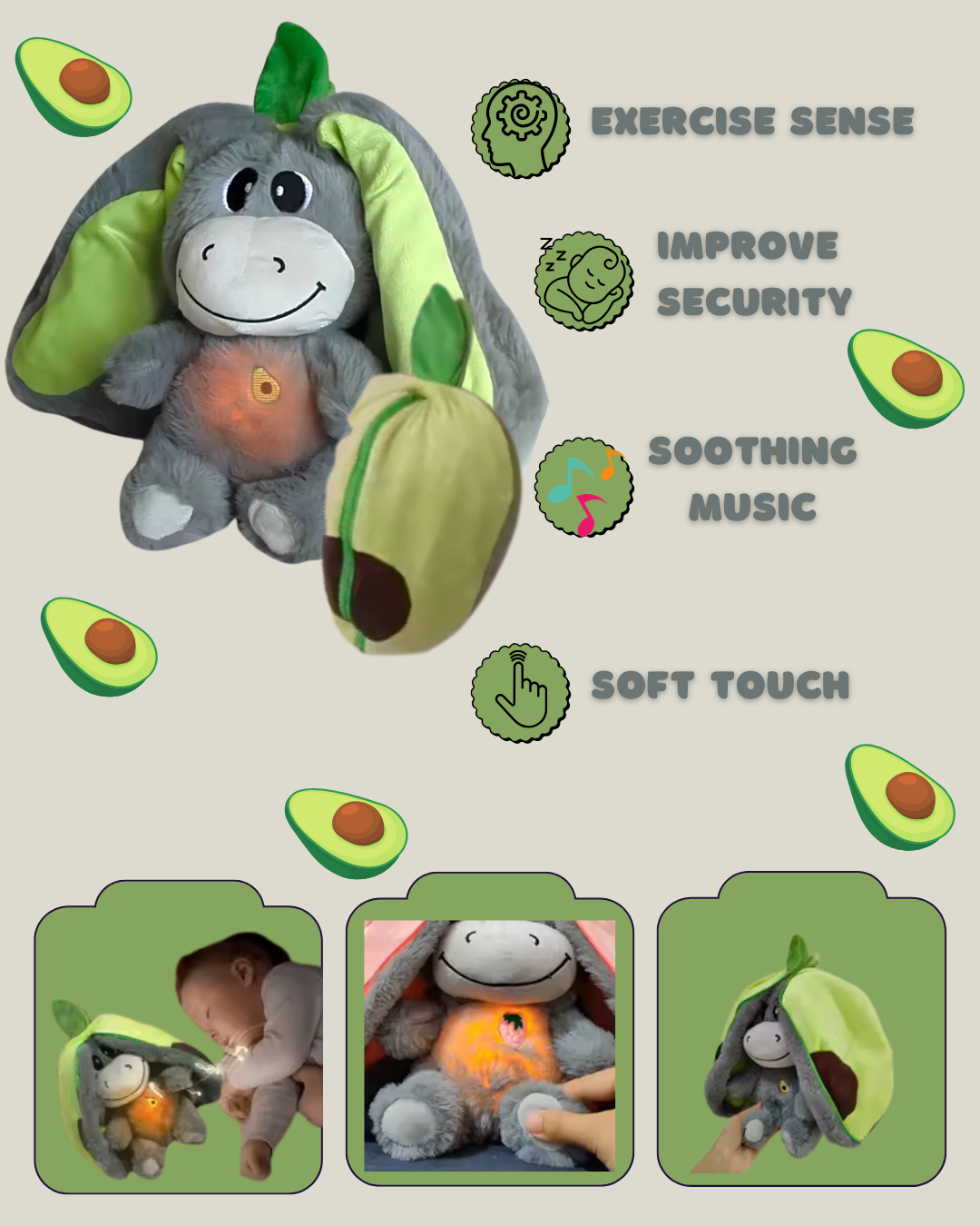 Breathing Plush Donkey Baby